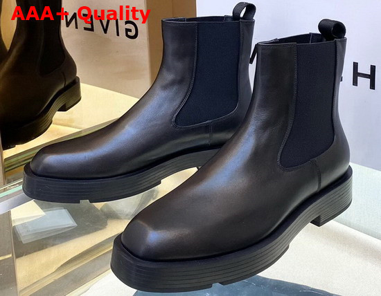 Givenchy Squared Chelsea Boots in Black Box Leather Replica