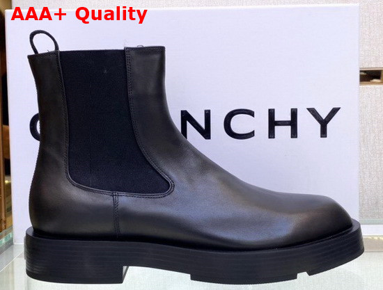 Givenchy Squared Chelsea Boots in Black Box Leather Replica