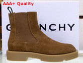 Givenchy Squared Chelsea Boots in Brown Suede Leather Replica