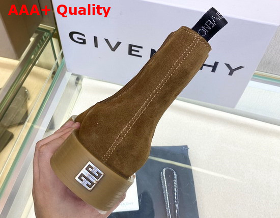 Givenchy Squared Chelsea Boots in Brown Suede Leather Replica