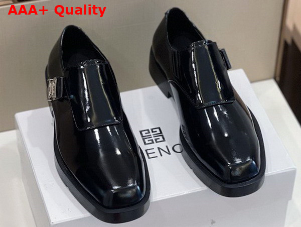 Givenchy Squared Derbies in Black Brushed Leather with 4G Buckle Replica