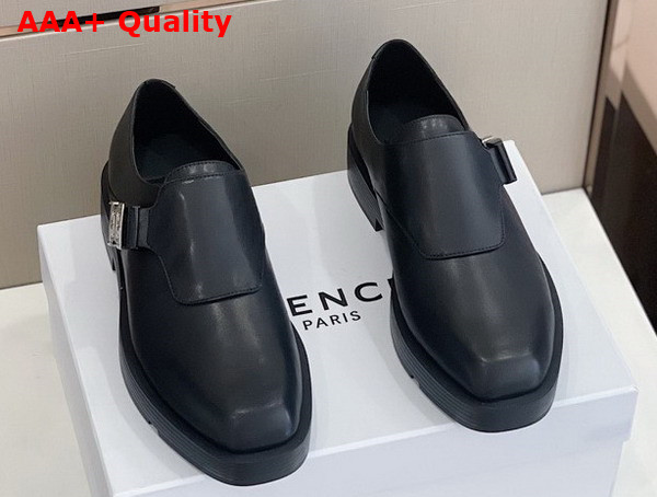 Givenchy Squared Derbies in Black Leather with 4G Buckle Replica