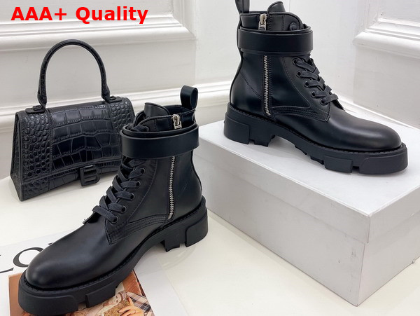 Givenchy Terra Boots in Black Leather with 4G Buckle Replica