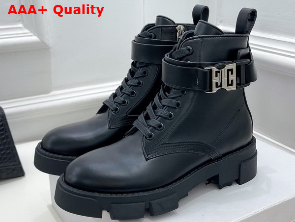 Givenchy Terra Boots in Black Leather with 4G Buckle Replica