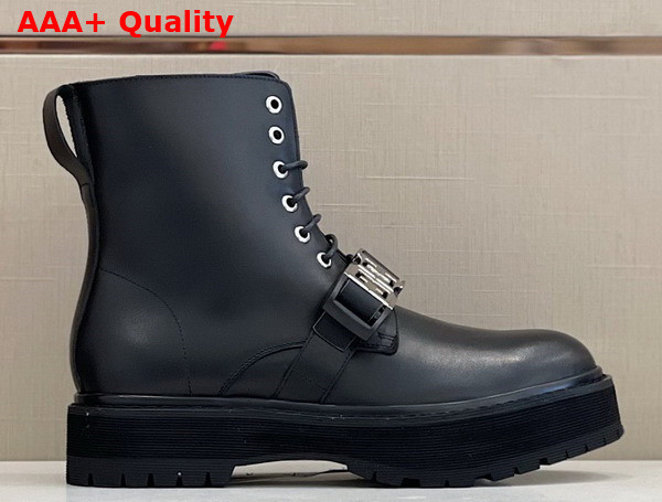 Givenchy Terra Boots in Black Leather with 4G Buckle for Men Replica