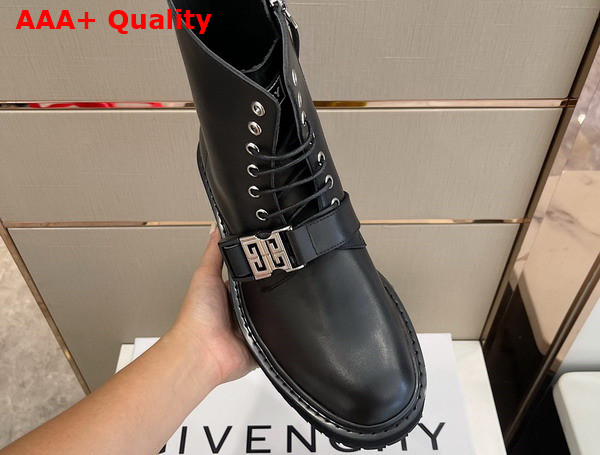 Givenchy Terra Boots in Black Leather with 4G Buckle for Men Replica