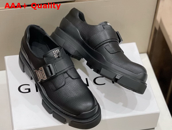 Givenchy Terra Derbies in Black Grain Leather Replica