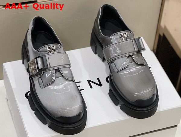 Givenchy Terra Derbies in Grey Patent Leather Replica