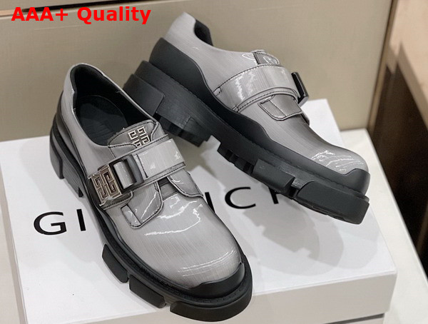 Givenchy Terra Derbies in Grey Patent Leather Replica