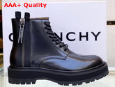 Givenchy Zipped Lace Up Boot in Black Box Leather for Men Replica