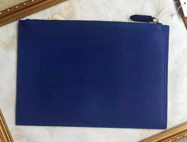 Givenchy Zipped Pouch In Blue Grain Leather for Sale