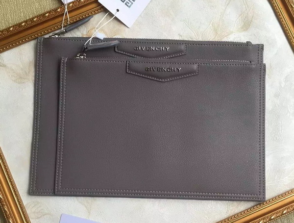 Givenchy Zipped Pouch In Grey Leather for Sale