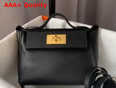 Hermes 24 24 Mini Bag Black Togo and Swift Calfskin Replica
