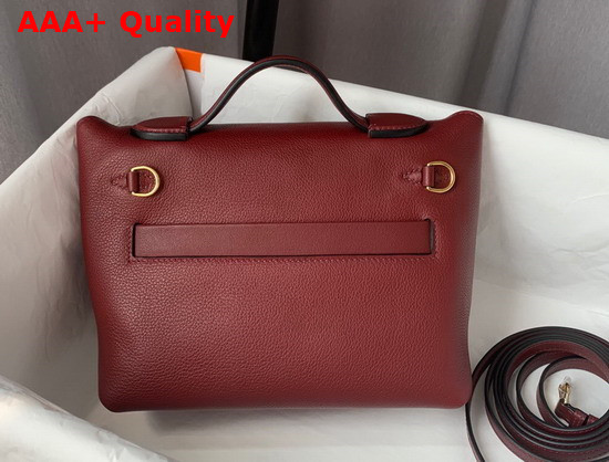 Hermes 24 24 Mini Bag Bordeaux Togo and Swift Calfskin Replica