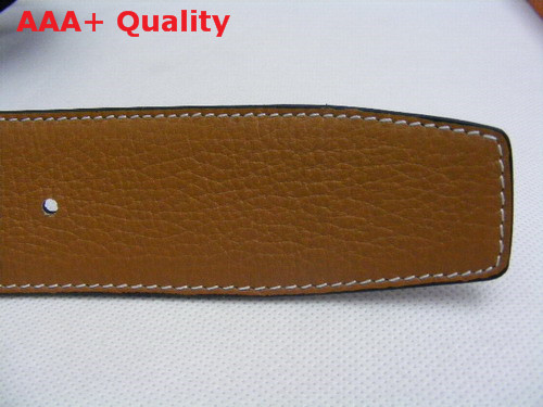 Hermes 40 mm reversible leather strap in tan black Replica