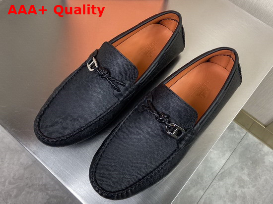 Hermes Alessandro Loafer in Black Epsom Calfskin Replica