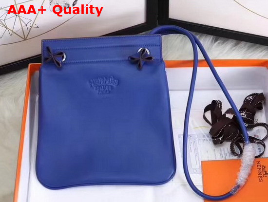 Hermes Aline Mini Bag in Blue Lambskin and Swift Calfskin Replica