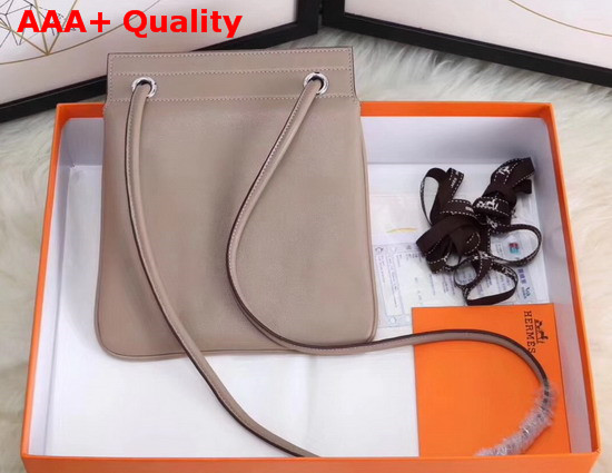 Hermes Aline Mini Bag in Light Grey Lambskin and Swift Calfskin Replica