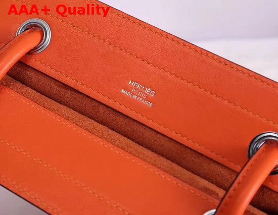 Hermes Aline Mini Bag in Orange Lambskin and Swift Calfskin Replica