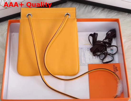 Hermes Aline Mini Bag in Yellow Lambskin and Swift Calfskin Replica