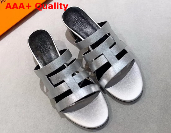 Hermes Amica Sandal Silver Calfskin Replica