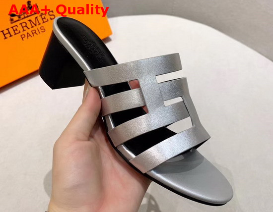 Hermes Amica Sandal Silver Calfskin Replica