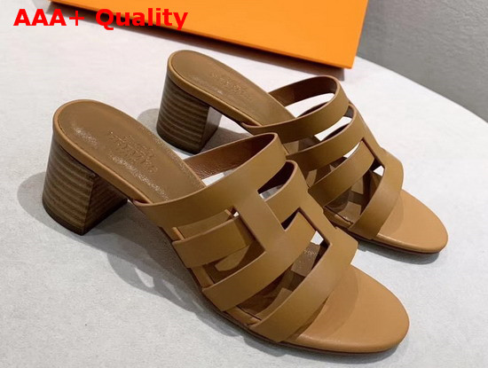 Hermes Amica Sandal Tan Calfskin Replica