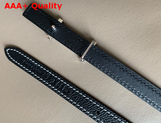 Hermes Ancre Belt Buckle Reversible Leather Strap 13mm Swift and Epsom Calfskin Black Replica