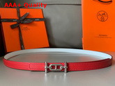 Hermes Ancre Belt Buckle Reversible Leather Strap 13mm Swift and Epsom Calfskin Red and White Replica