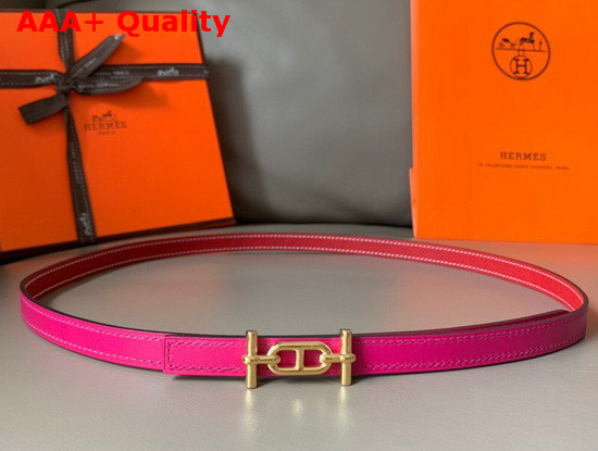 Hermes Ancre Belt Buckle Reversible Leather Strap 13mm Swift and Epsom Calfskin Rose and Red Replica