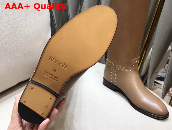 Hermes Bardigiano Boot in Tan Box Calfskin Replica