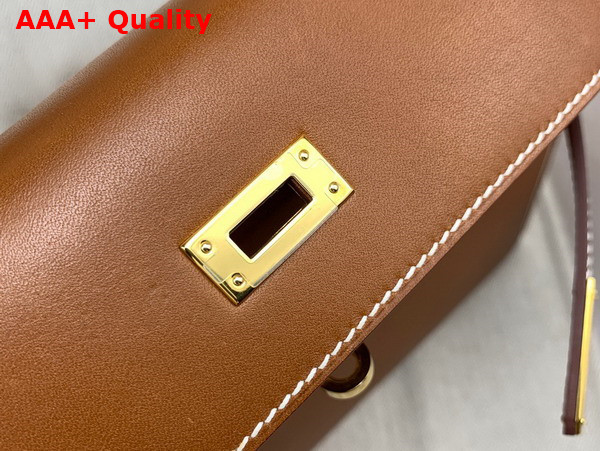 Hermes Barenia Leather Kelly Sellier 25 Bag in Tan Replica