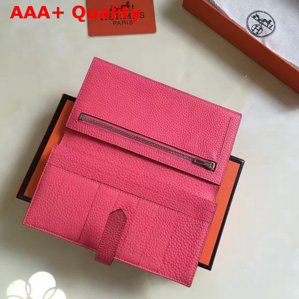 Hermes Bearn Wallet Hot Pink Togo Leather Replica