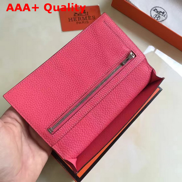 Hermes Bearn Wallet Hot Pink Togo Leather Replica