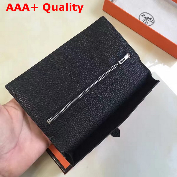 Hermes Bearn Wallet in Black Togo Leather Replica