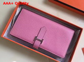 Hermes Bearn Wallet in Pink Togo Leather Replica