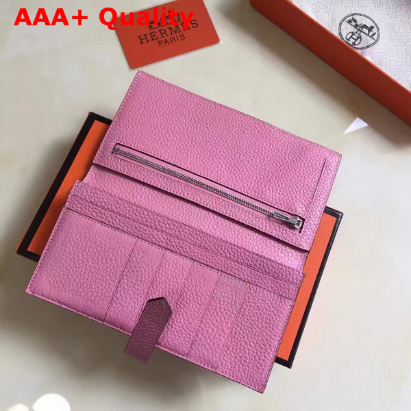 Hermes Bearn Wallet in Pink Togo Leather Replica