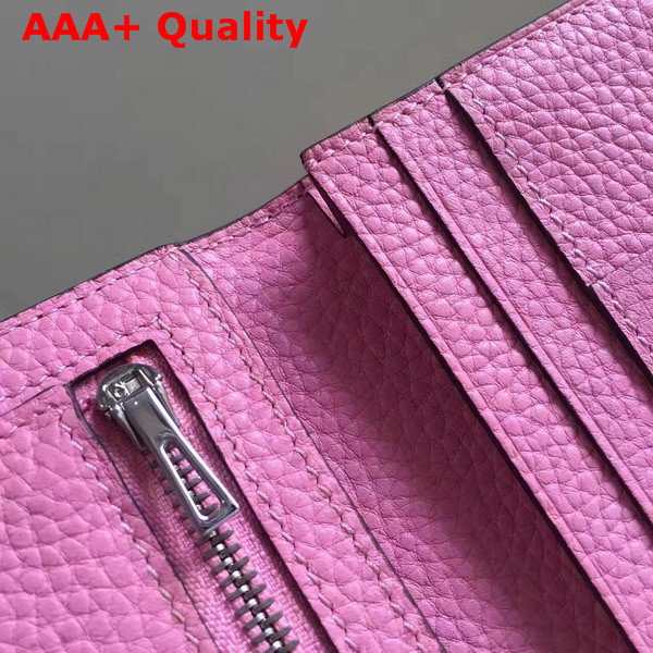 Hermes Bearn Wallet in Pink Togo Leather Replica