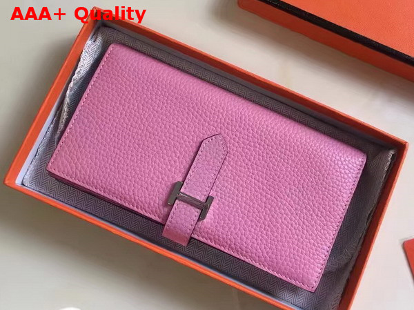 Hermes Bearn Wallet in Pink Togo Leather Replica