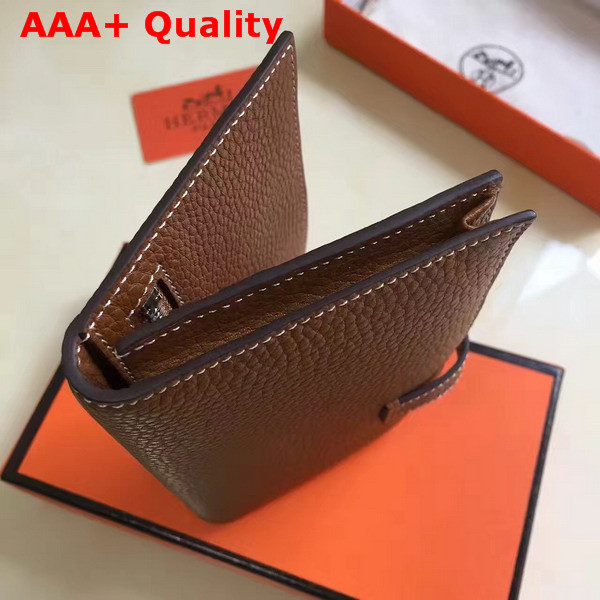 Hermes Bearn Wallet in Tan Togo Leather Replica