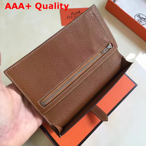 Hermes Bearn Wallet in Tan Togo Leather Replica