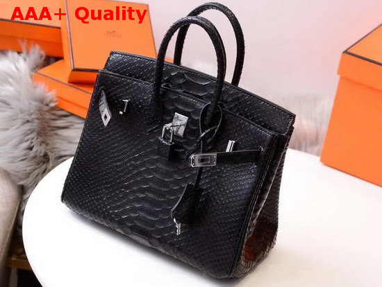 Hermes Birkin 25 Bag Black Python Replica