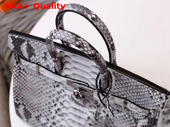 Hermes Birkin 25 Bag Grey Python Replica