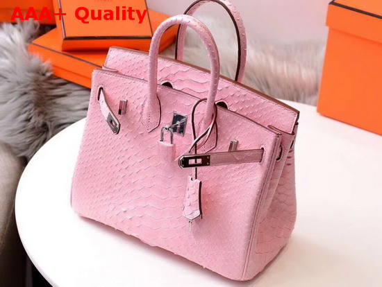 Hermes Birkin 25 Bag Pink Python Replica