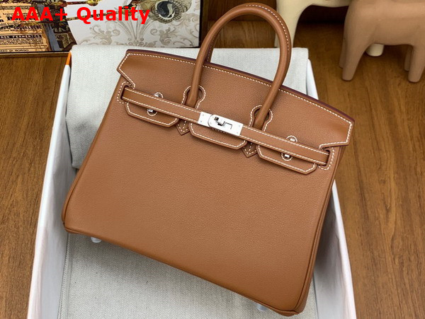 Hermes Birkin 25 Gold Brown Swift Calfskin Replica