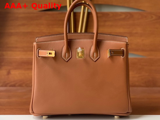 Hermes Birkin 25 Gold Swift Calfskin Hand Stitching Replica