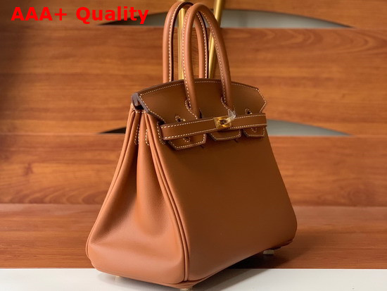 Hermes Birkin 25 Gold Swift Calfskin Hand Stitching Replica