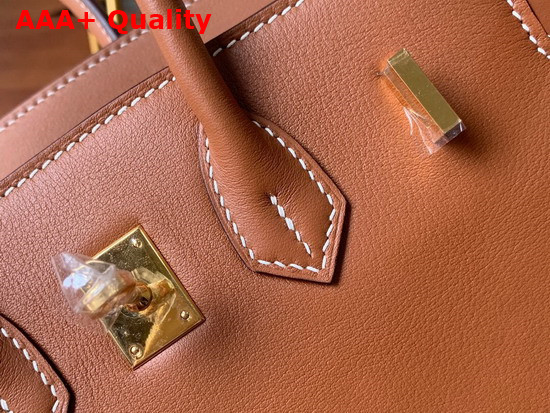 Hermes Birkin 25 Gold Swift Calfskin Hand Stitching Replica