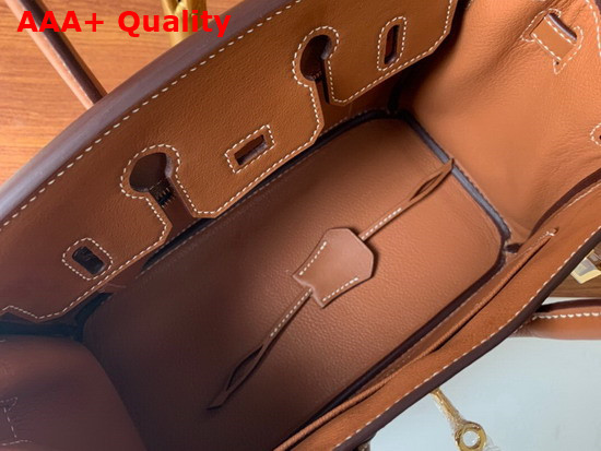 Hermes Birkin 25 Gold Swift Calfskin Hand Stitching Replica