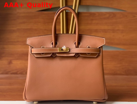 Hermes Birkin 25 Gold Swift Calfskin Hand Stitching Replica